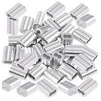 Swpeet 50 Stück 15/64 Zoll – 6 mm Aluminium-Crimpschlaufenhülsen für Drahtseile und Kabel oder alles, was sonst ein starkes Kabel erfordert.
