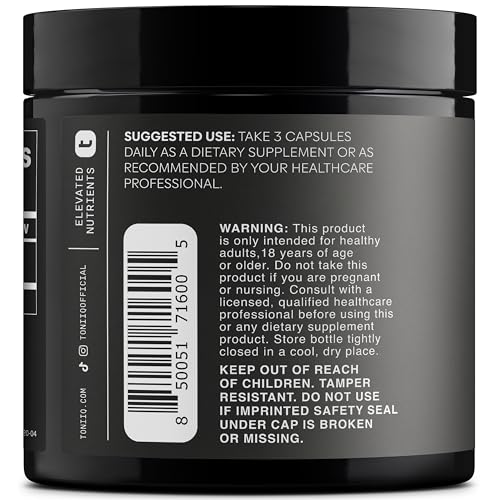 Image of Toniiq Black Maca Root - Ultra High Potency 20:1 Extract | Single Origin, Wildcrafted & Highly Concentrated - Third-Party Lab Tested - 120 Capsules