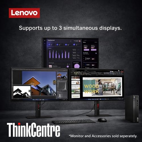 Image of Lenovo ThinkCentre Business Mini PC Desktop Computer - 16GB RAM - 1TB Storage(512GB SSD+512GB External HDD) - Intel 6-Cores Upto 4.40GHz | Wired Keyboard & Mouse, 2 Display Ports, Office Space Saver