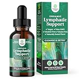 Certified Organic Lymphatic Drainage Drops - Herbal Lymphatic Cleanse and Immune Support Supplement with Echinacea Goldenseal & Red Clover Extract - Vegan Non GMO Alcohol and Sugar Free - 30 Servings