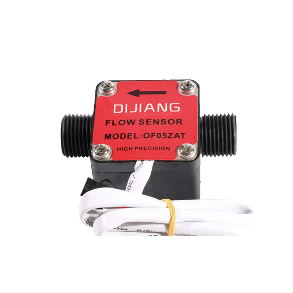 Genérico Flujo Digital Mete OF201 1-10L / min Combustible 5V Lector de Flujo Sensor de Flujo de Agua de Efecto Hall con Sensor de Temperatura