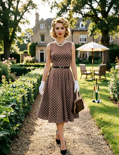 Image of Simple Flavor Women's Vintage Dress Sleeveless O-Neck Party Cocktail Dress