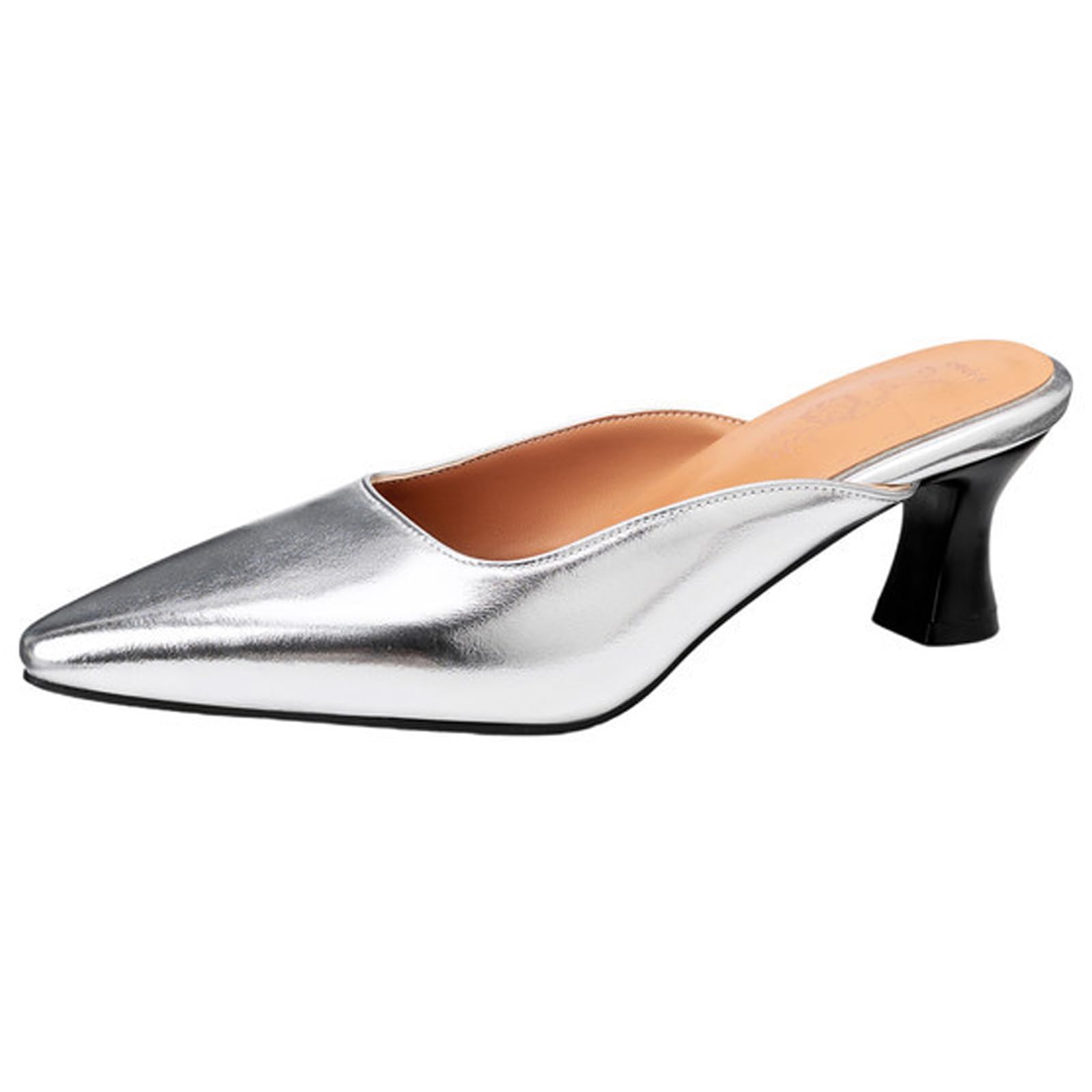 Sabot Punta Chiusa Donna Punta Stretta Tacco Alto 6cm Sandali | Tacco Grosso Per Equilibrio, Ampia Punta Chiusa, Profilo Tallone Scoperto Elegante, Stile Europeo Chic