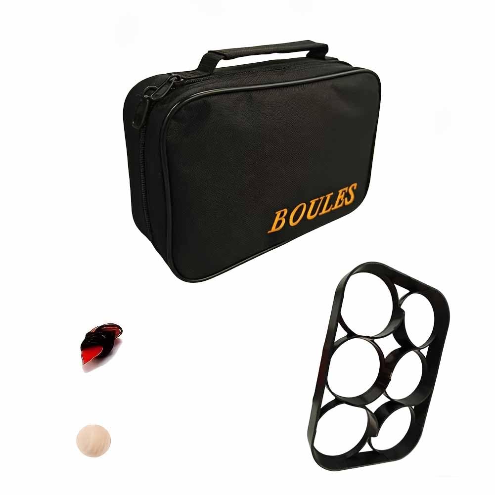 Bolsa para 6 bolas de petanca de nailon de alta calidad y tela Oxford, incluye marcador y bola de objetivo, adecuado para deportes al aire libre, bolsa de transporte (sin pelotas)