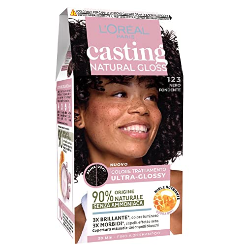L'Oréal Paris Color semipermanente, Casting Natural Gloss, color tratamiento, sin amoniaco, negro oscuro 123