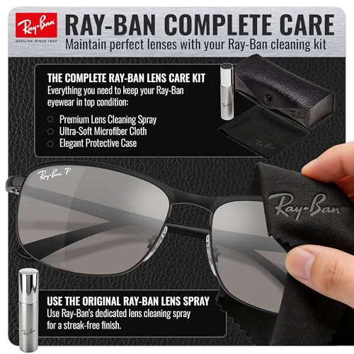 Image of Ray-Ban RB3671CH CHROMANCE POLARIZED Square-Round Shape Sunglasses for Men & Women with Official Eyewear Kit