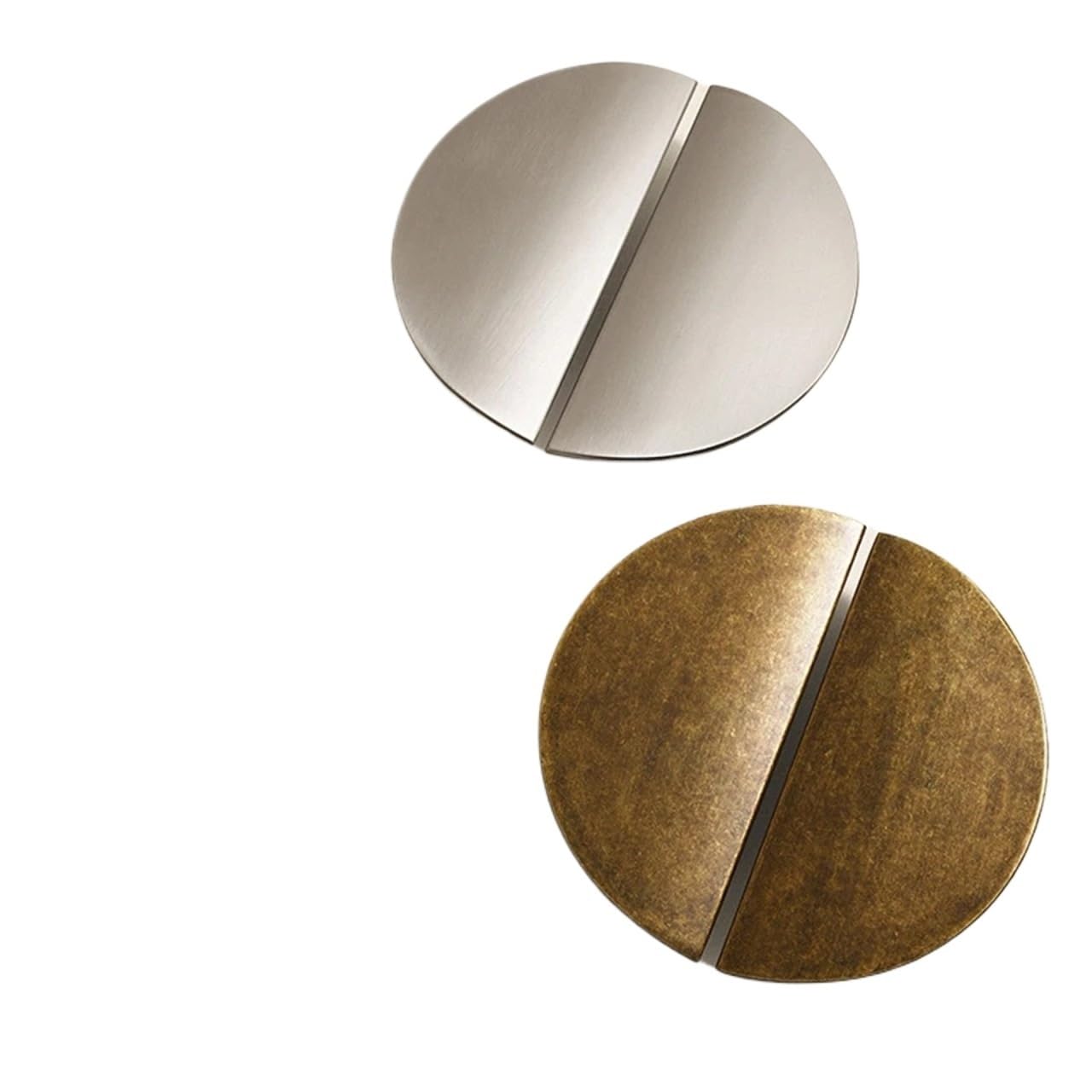 Qvorlth Vintage Cabinet Pulls Chinese Semi-Circular Cabinet Door Handle Antique Bronze Round Drawer Small Wardrobe Kitchen Handles(Brown)