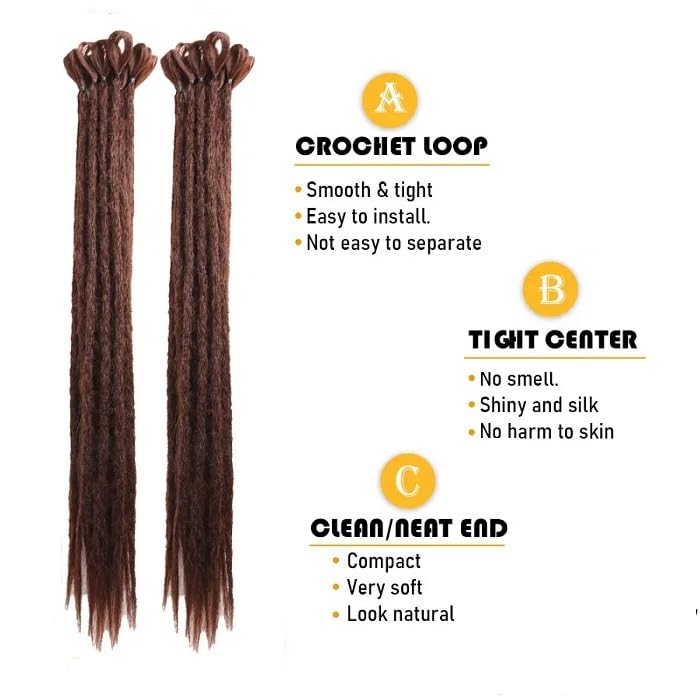 Miniatura 3 de Extensiones sintéticas de rastas, extensiones de cabello trenzado de ganchillo, extensiones de cabello trenzado para mujeres y hombres, 10 hebras
