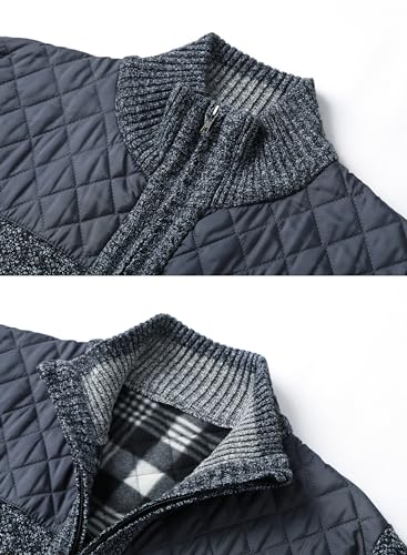 Image of Vcansion Men's Classic Cardigan Sweaters Stand Collar Slim Fit Casual Knitted Sweater