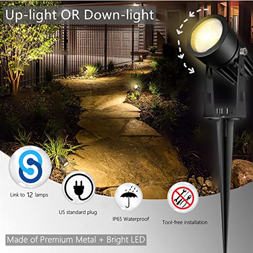 Itsfairypro Joinable Low Voltage Landscape Lights, End-To-End 21M Wired Outdoor Garden Light Plugin For Yard Flower Bed Tree Patio, Metal Led Up Electric Lights Kit(Warm White, Max At 12 Spotlights) #TOP3