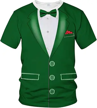 Blissboy Funny Tuxedo Graphic T-Shirt Novelty Short Sleeve Crewneck Shirt