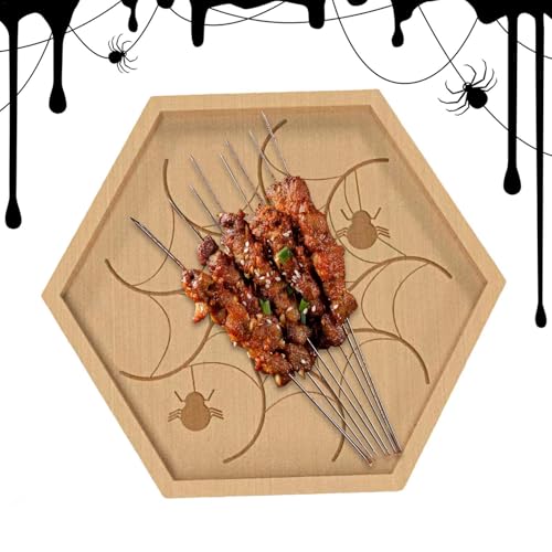 Quzente Halloween Serving Tray,Mummy Ghost Skull Spider Web Snack...
