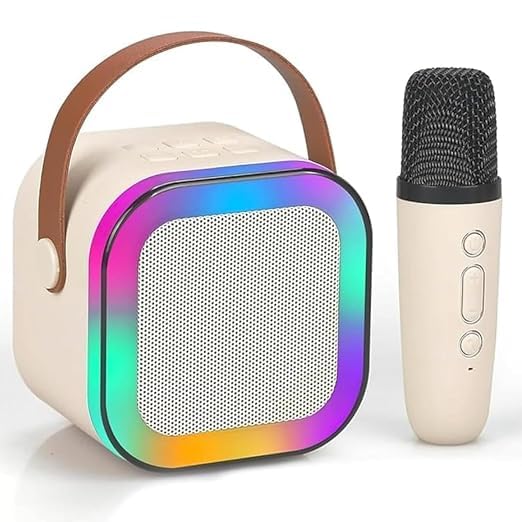 Image of Wireless Karaoke Microphone with Speaker, Portable Bluetooth Karaoke Machine for Kids, Mini Karaoke Machine, Rechargeable Mini Singing Speaker with LED Lights, Mic & Speaker Set |