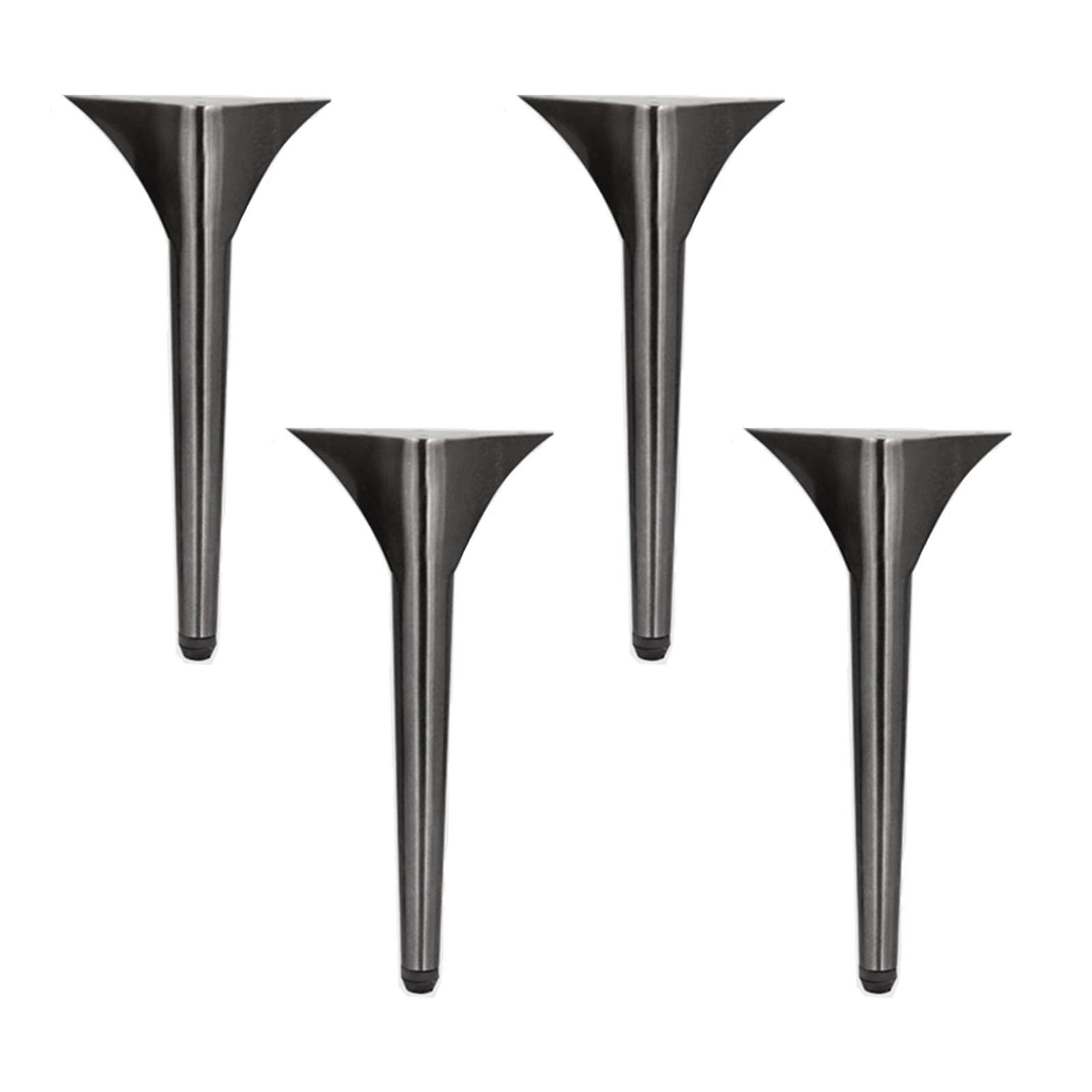 4 patas ajustables de acero inoxidable para muebles, patas de soporte de metal para sofá, mesa de café, armario, mesita de noche, muebles de baño, 30 cm, color negro cepillado