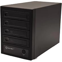 USB 4.0 40Gbps Type-C 4 Bay 2.5 Inch and 3.5 Inch SATA HDD/SSD External Hard Drive Enclosure, Tool Free Retractable Bay, Support Hot Swappable, Total 120TB Capacity, Non-RAID / NAS.