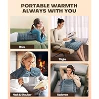 Graphene-Infused Weighted Heating Pad, Effective Pain Relief Instant Heating Pads for Neck and Shoulders and Back, Ergonomic Heated Wrap w/ 6 Heat Options 4 Auto Timer, Christmas Gifts for Women Men - Image 7