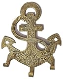 Gancho de pared de latón para llave de pared, Colgador Cuelga Llaves, Gancho Organizador Decorativo (Ancla de Pirato, Dorado)