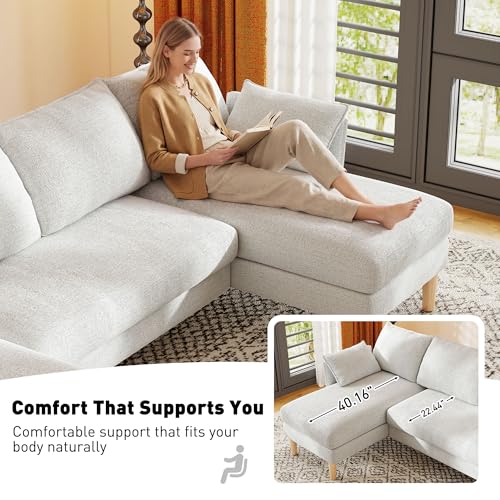 WorthFurni U Shaped Sectional Couches for Living Room, Modular Sectional Sofa with Double Chaise Lounge, 4 Seat Chenille Upholstered Sofa Set, Soft Comfy Couch for Apartment Home (Light Gray) - Image 4