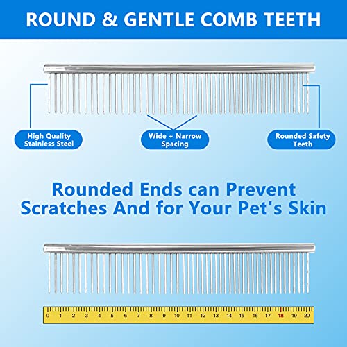 MAXSHOP Stainless Steel Dog Combs for Grooming Small Dogs, Metal Cat Comb for Removing Matted Fur, Professional Grooming… - Image 4