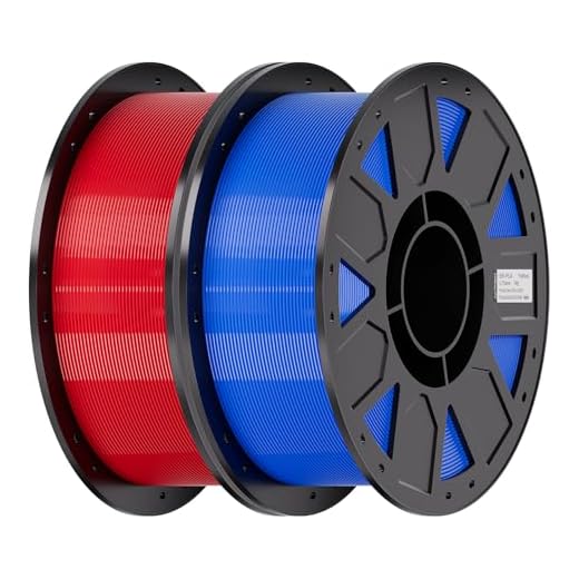 Creality Ender PETG 3D Printer Filament 1.75mm 2KG (4.4lbs), High Precision, Strong Toughness, Odorless, Better Flow, Moistureproof 3D Printing Ender PETG Filament, Blue & Red