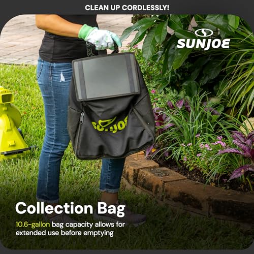 image for Sun Joe Cordless Garden Vacuum and Mulcher Kit with Batteries and Char