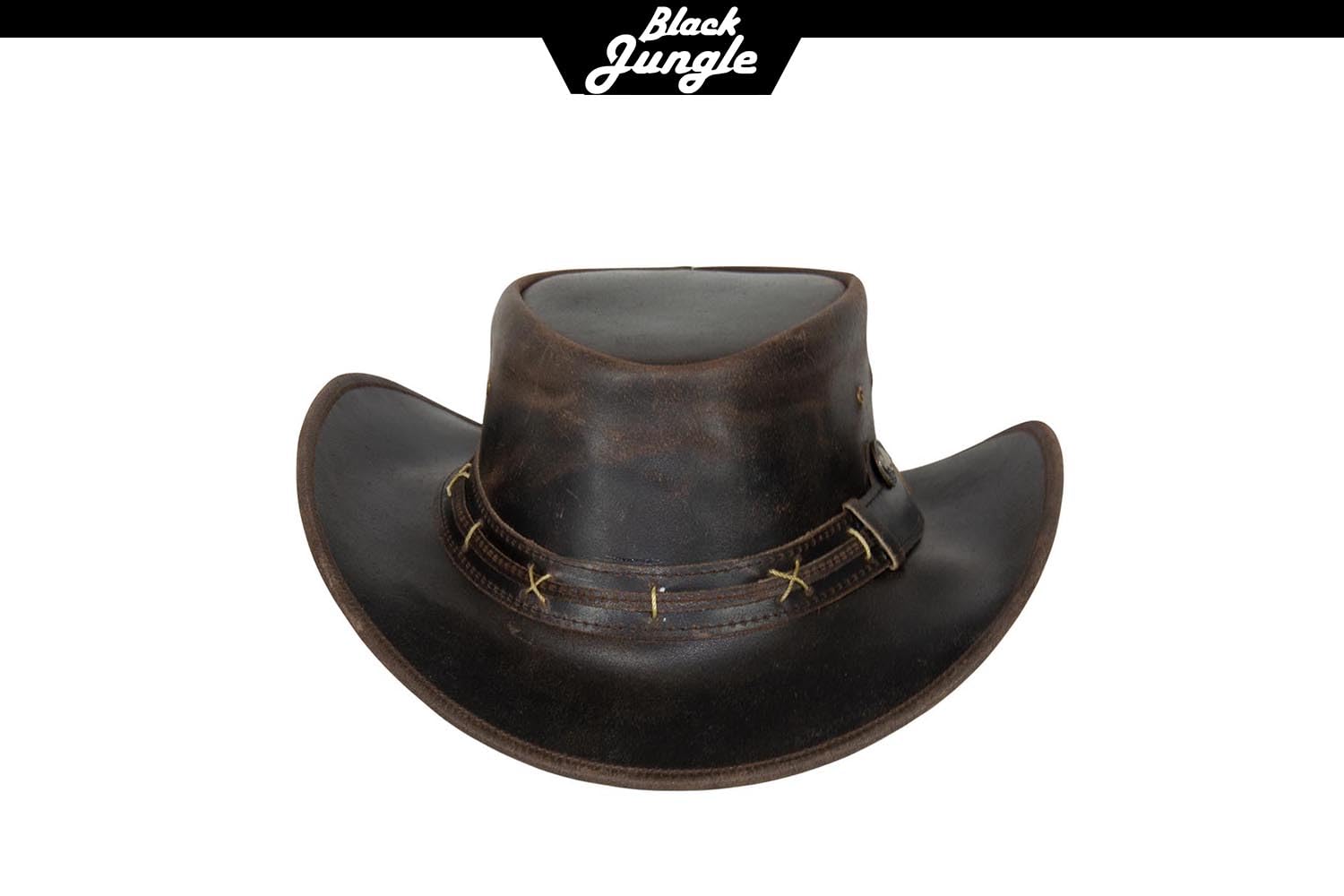 Black Jungle Roswell - Cappello da cowboy in pelle, marrone, M