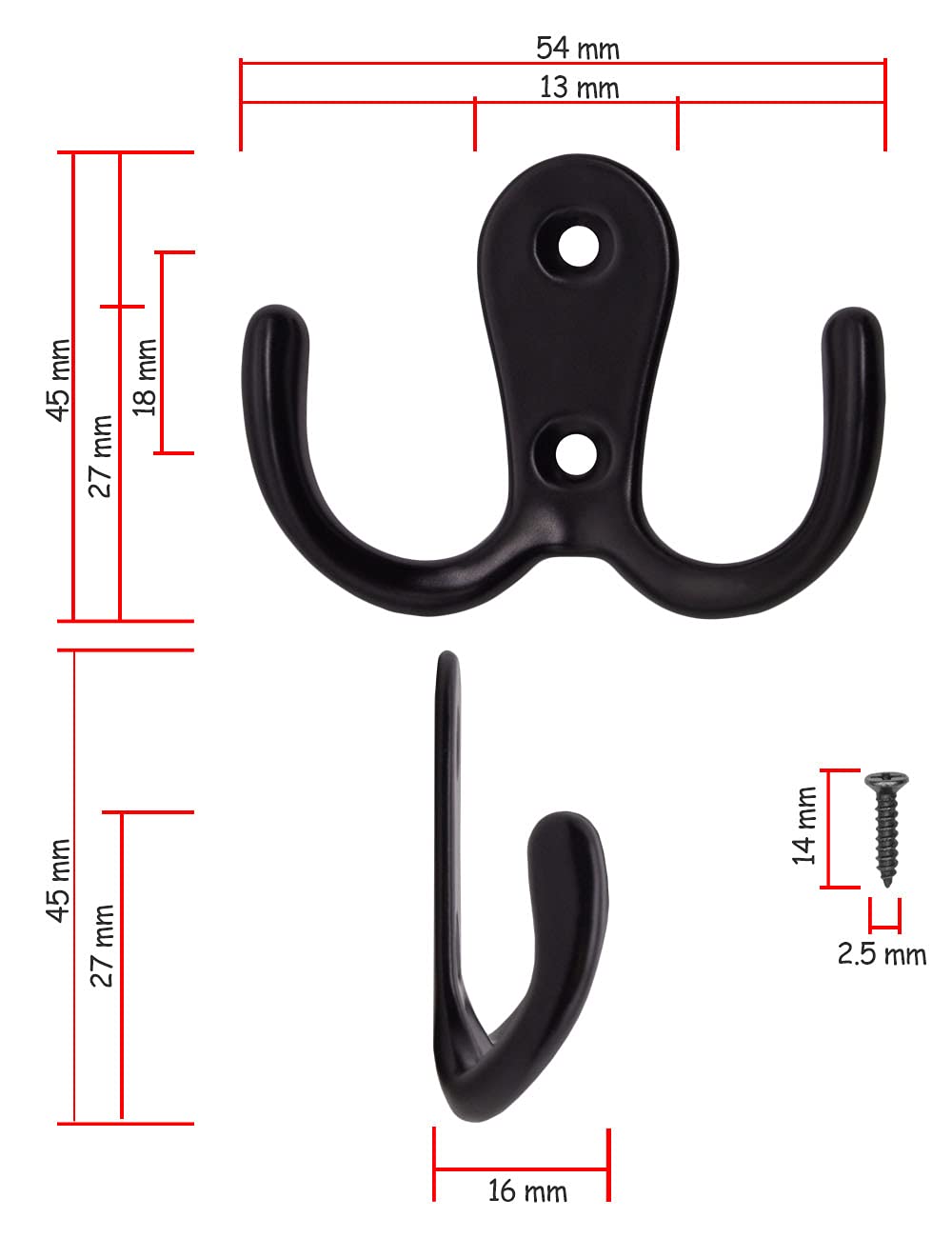 Ganci Per Guardaroba Vintage In Ferro - Set Da 6 Pezzi, Doppi, Per Asciugamani E Cappelli - Foto 7