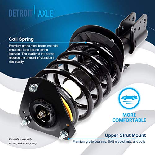 Image of Detroit Axle - FWD Struts Shocks for Chevy Uplander Terraza Relay Pontiac Montana [w /o Self Leveling Sus.] Complete 2 Front Struts with Coil Spring 2 Rear Shock Absorbers Replacement
