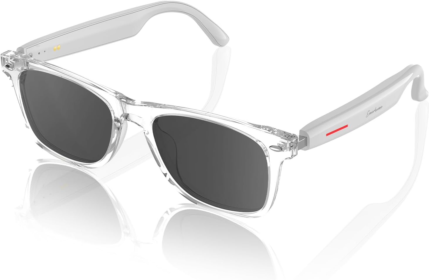 Smart Bluetooth Sunglasses - Audio Sunglasses for Men & Women, Touch Control, Outdoor UV Protection and Voice Control, Hands-Free Calls (Black Lens)