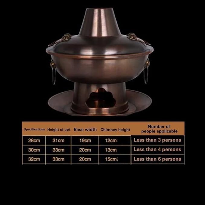 Olla de Cobre para Hot Pot China 30cm, Familiar, Antigua miniatura 2