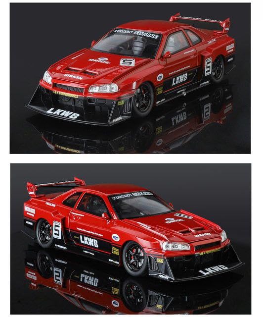 Image of Nissaan GTR Skyline Model Car with Box, Zinc Alloy Pull Back Toy car with Sound and Light for Kids Boy Girl Gift [Colors as Per Stock] (Nissaan GTR Skyline)