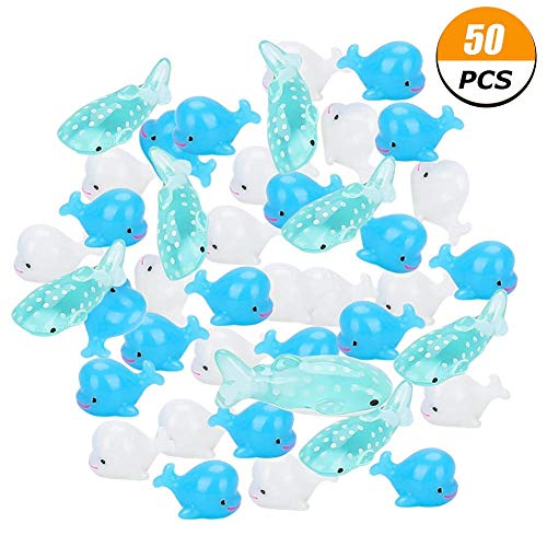 Xinzistar 50 Pieces Slime Charms Mixed Shark and Whale Slime Beads for DIY Crafts Slime Supplies