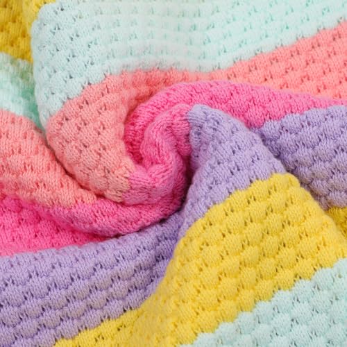 Danny D Girls Ombre Cardigan Kids Rainbow Sweater Striped Button Up Long Sleeves Knitwear Open Front Crew Neck Tops4