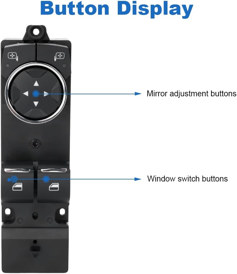 Window Switch Compatible with Ford Mustang 2015 2016 2017 2018 2019 2020 2021 2022 2023, Driver Left Side Power Master Window Switch 11 Pins, Replacement for SW7677
