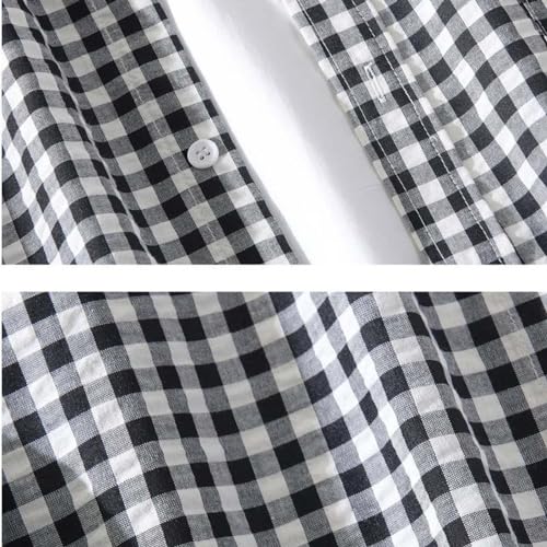 Generic Men's Plaid Shirt 2024 Fall Long Sleeve Button down Flannel Shirts Tops Mens & Boys Casual Brushed Cotton Shirt Coat2
