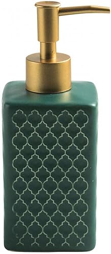 Dispensadores de jabón de cerámica para encimera, 12.2 fl oz12.1 oz, dispensador de jabón de manos para cocina, baño, dispensador de loción (verde