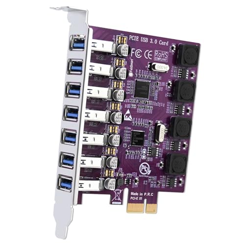 Tarjeta PCIE USB 3.0 Windows 11 interna con 7 puertos USB de 5 Gbps FebSmart para PC