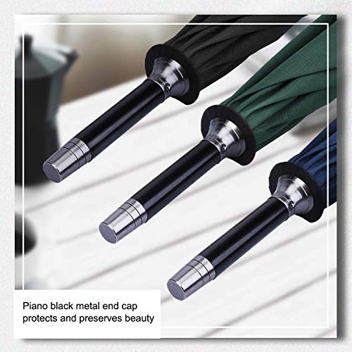 G4Free Wooden J Handle Classic Golf Umbrella Windproof Auto Open 52 Inch Large Oversized Double Canopy Vented Rainproof Cane Stick Umbrellas For Men Women (Dark Green) #TOP1