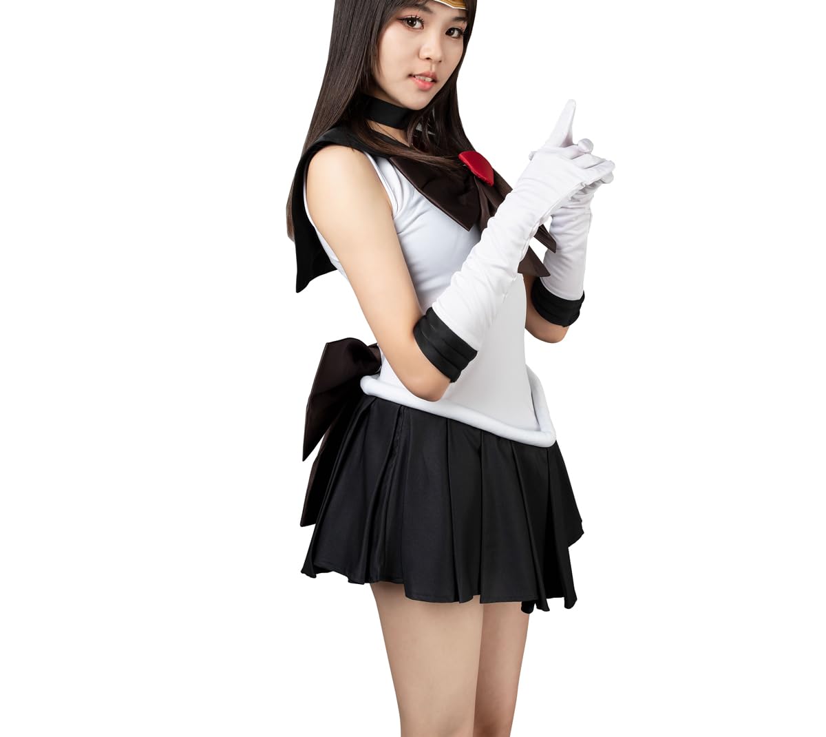 Cosfun Women Sailor Cosplay Costume Pluto Sailor Dress for Halloween mp000694