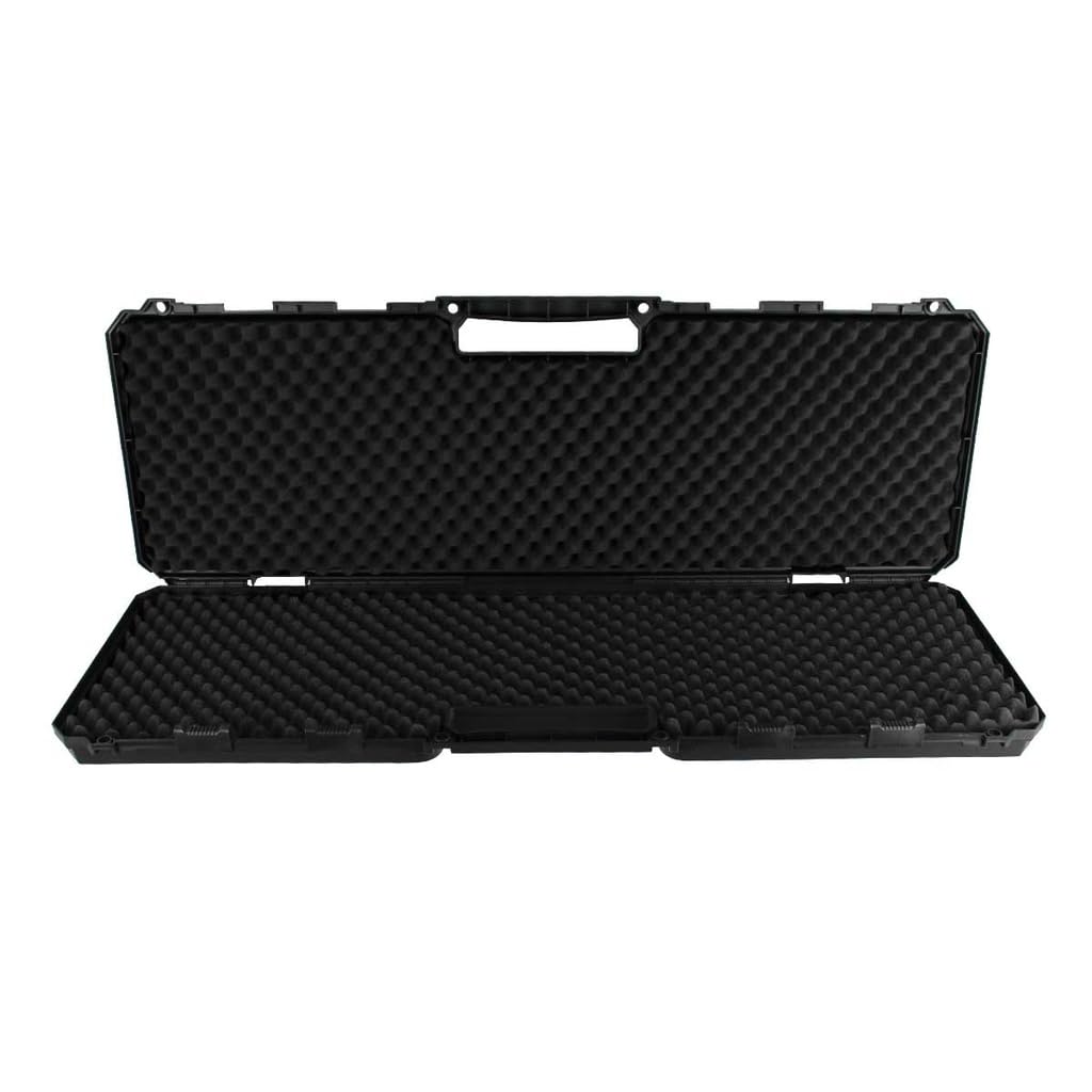 Genérico Maleta Rígida para Fusil, 100 cm, Interior Espuma Tipo Huevera, Polímero Reforzado, Negro, para Airsoft y Aire comprimido