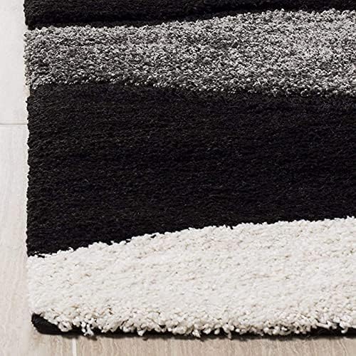 Image of Carpet for Living Room 5X7 FEET Modern Soft Shaggy Carpet Thick, Fluffy & 2 inch Pile Shag Rug for Your Kids Room, Bedroom & Livingroom (Black Ivory)