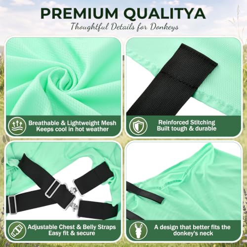 Image of Yeeyeplum Donkey Fly Sheet, UV Protection Mesh Fly Blanket,Mini