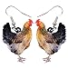 NEWEI Jolies boucles d'oreilles pendantes en acrylique en forme de poule - Pour filles, femmes, adolescentes, Plastique, Sans_pierre,