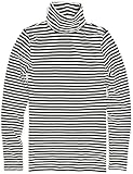 J.Crew Mercantile Women's Tissue Turtleneck Tee, Black Ivory Striped