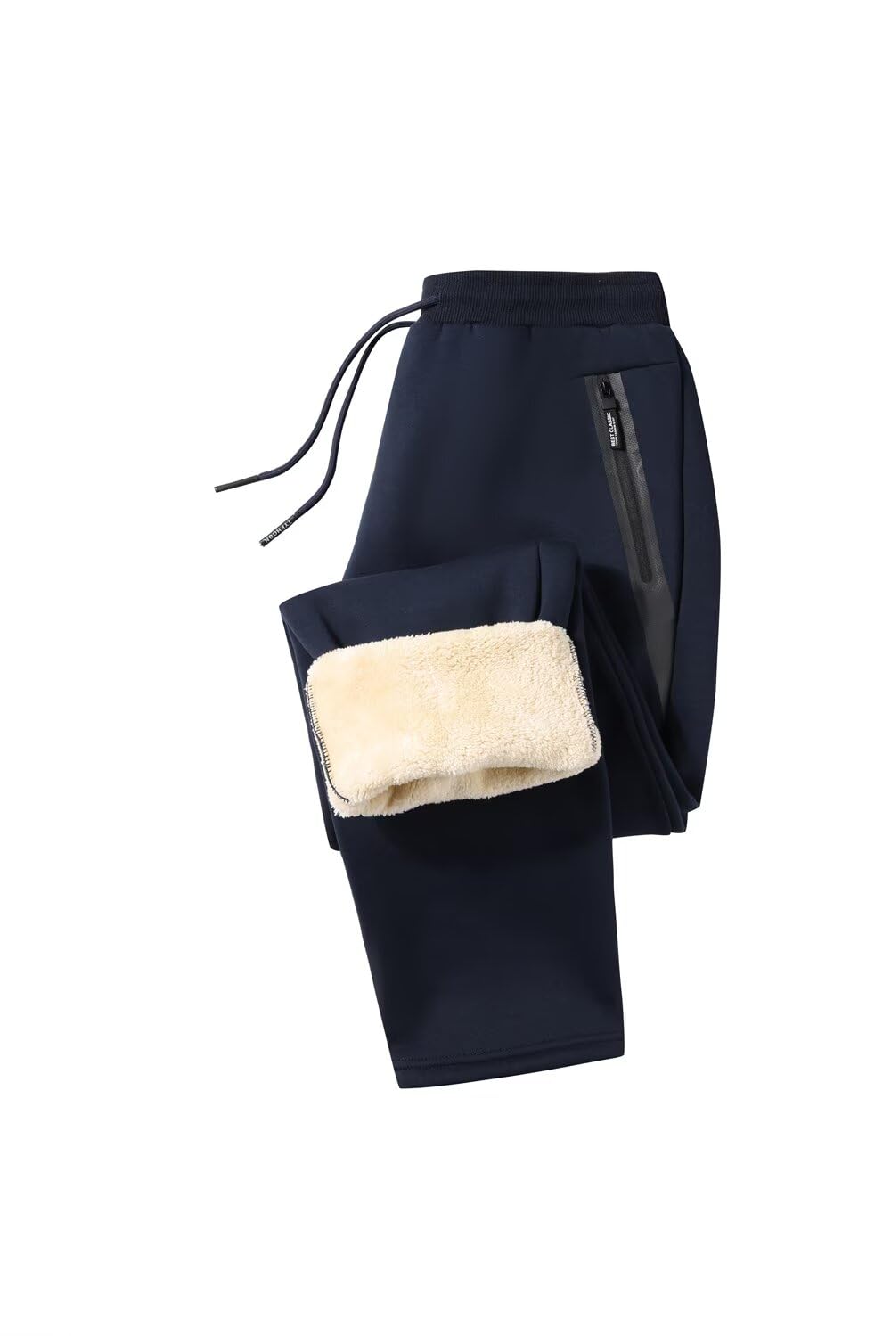 Pantaloni Tuta Uomo Invernali Fleece Joggers con Tasche Zip