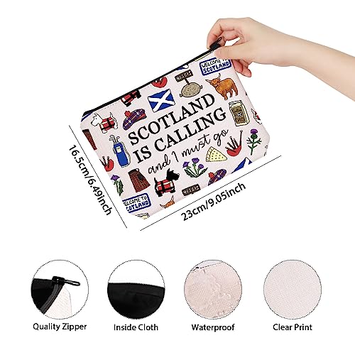 TSOTMO Scotland Makeup Bag Gift Edinburgh Gift Scotland Is Calling And I Must Go Zipper Bag Gift For Scottish (SCOTLAND)2