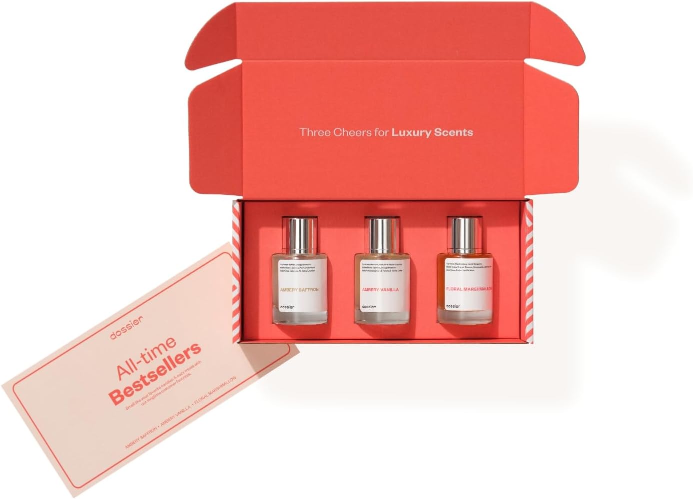 - Dossier - Eau de Parfum - All-time Best Sellers 50 ML Trio Set - Ambery Saffron - Ambery Vanilla - Floral Marshmallow - 3x Fragrance 1.7 Fl oz