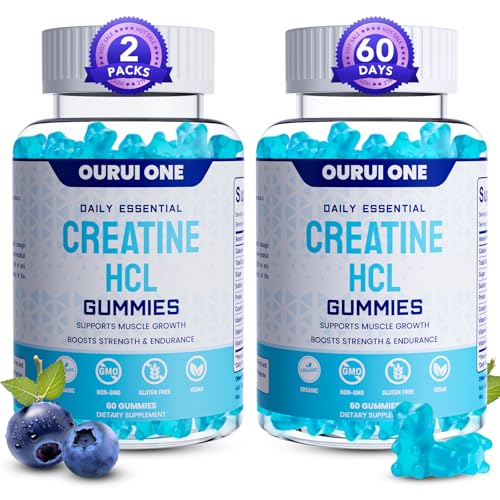 ourui one Creatine HCL Gummies 2000mg– Fast Absorbing Creatine HCL for Strength & Recovery –...