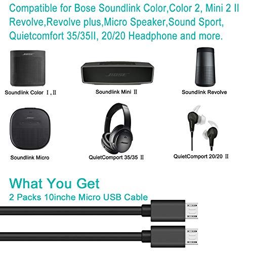 Scovee 4350997007 Replacement Usb Charging Cable Power Cord For Bose Qc20 Soundlink,Charger For Beats Powerbeats2 Studio 2.0 Headphones Earphones,Speaker,Mini 2,Quietcomfort 35 Adapter thumb #3