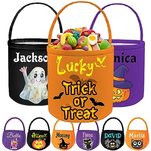 kioskbanks Secchio personalizzato di Halloween personalizzato Dolcetto o scherzetto Candy Bucket con nome Borse di Halloween per bambini Festa di Halloween - Arancione kioskbanks Secchio personalizzato di Halloween personalizzato Dolcetto o scherzetto Candy Bucket con nome Borse di Halloween per bambini Festa di Halloween - Arancione